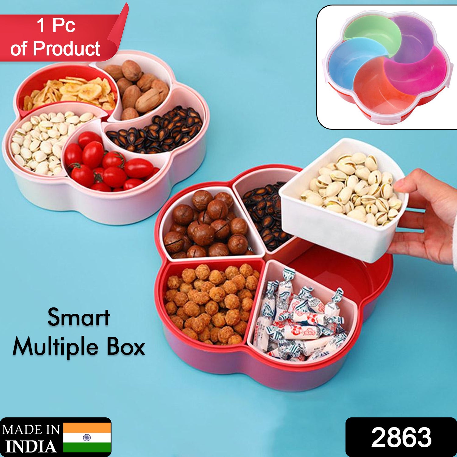 2863 5compartments Party Food Storage Snack Nuts Box For Peanuts Fruits And Candy Box For Home  Kitchen Use 2863 5compartments Party Food Storage Snack Nuts Box For Peanuts Fruits And Candy Box For Home  Kitchen Use